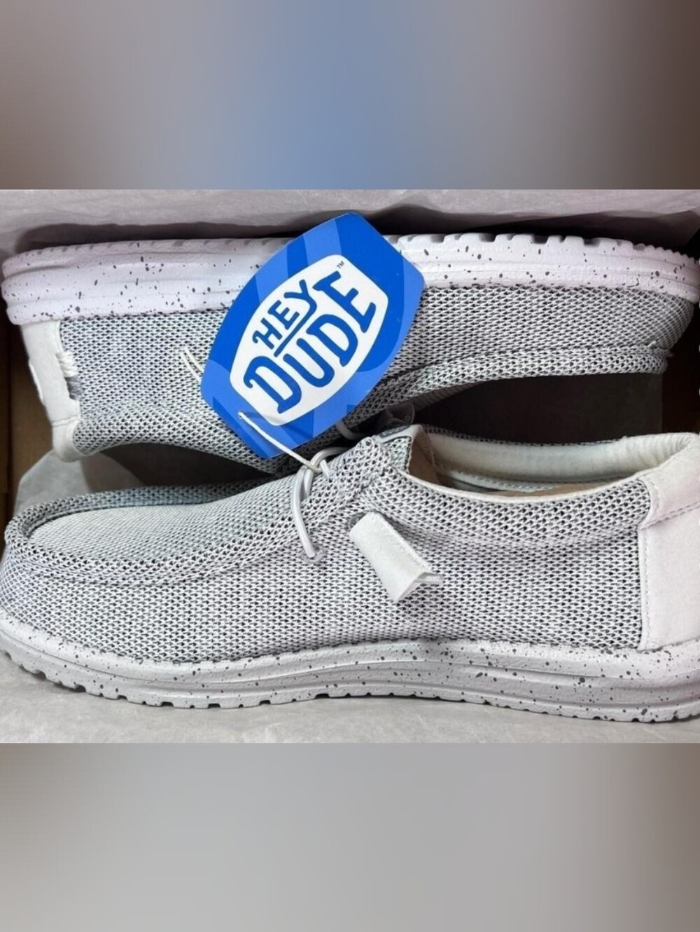 Hey Dude Light Gray Knit Slip-On Loafer with Toggle